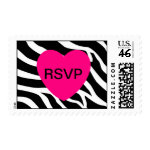 Zebra RSVP Postage Heart
