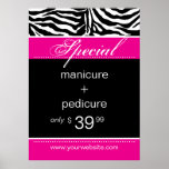 Zebra Salon Spa Poster Trendy Pink posters