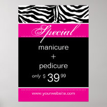 Zebra Salon Spa Poster Trendy Pink