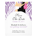 Zebra Save The Date Announcement Purple