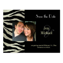 Zebra Save the Date Photo postcards,