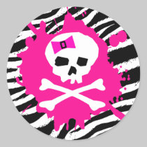 Zebra Scene Kid Skull Stickers