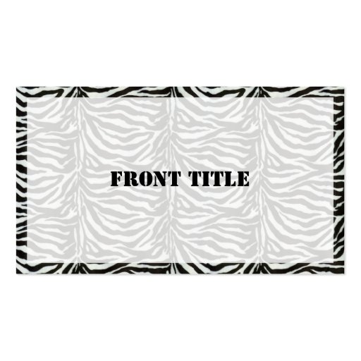 Zebra Skin Camouflage Texture Business Cards (front side)