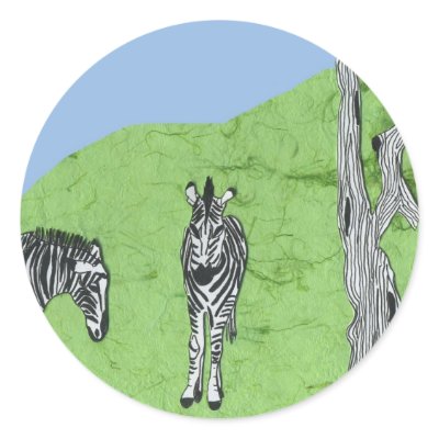 Zebra Sticker by TrapezoidArt