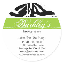 Zebra sticker beauty salon spa lime green