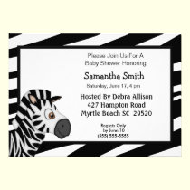 Zebra Stripe Baby Shower Invitation invitations