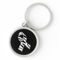Zebra Stripe EDS Awareness Ribbon Key Chain keychains