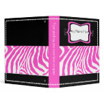 Zebra Stripe HOT Pink Trendy School Binder
