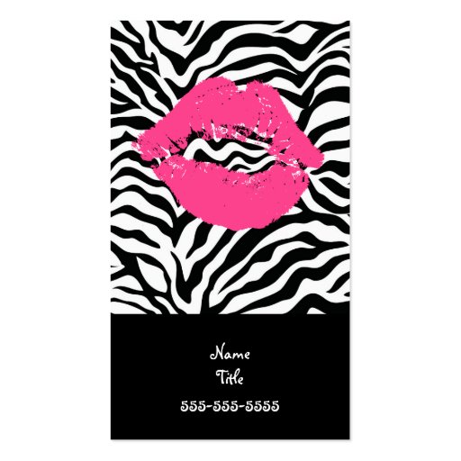 Zebra Stripe Makeup Artist Business Card Template (front side)