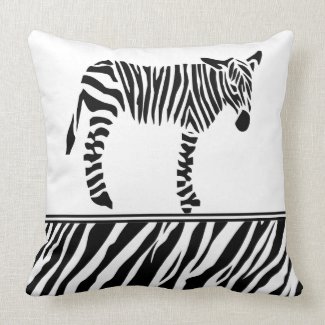 zebra stripe print black white cushion pillows
