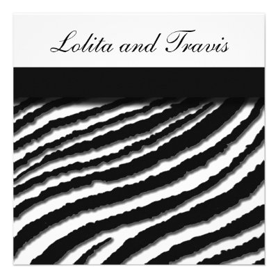 Zebra Stripe Wedding Invitation