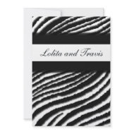 Zebra Stripe Wedding or Party Invitations invitation