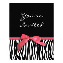 Zebra stripes and red ribbon graphic custom announcement