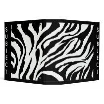 Zebra Stripes 3 Ring Binders