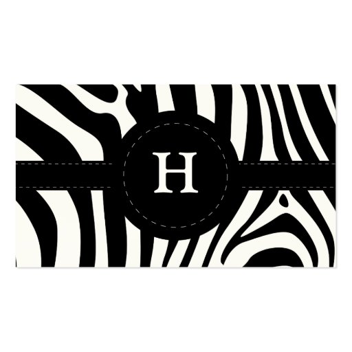 Zebra stripes black & white custom H business card
