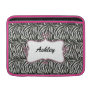 zebra stripes chic pink elegance sleeve for macbook air