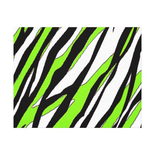Zebra Stripes Lime Green Canvas Print Zazzle
