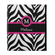 Zebra Stripes Monogram Name iPad Cases