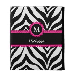 Zebra Stripes Monogram Name iPad Cases