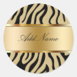 Zebra Stripes Monogram Sticker Labels stickers