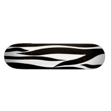 Zebra Stripes Pattern Black and White Boys Board Skate Boards