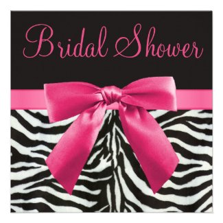 Zebra Stripes & Printed Pink Bow Bridal Shower