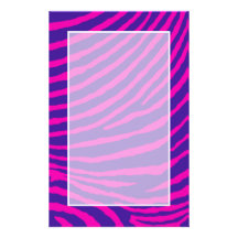 ZEBRA STRIPES: PURPLE and HOT PINK Custom Stationery