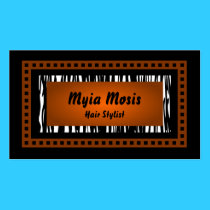 Zebra Stripes, Squares & Cinnamon Framed Biz Cards business cards