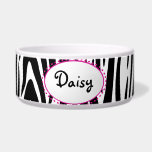 Zebra Stripes with Custom Name Dog Bowls