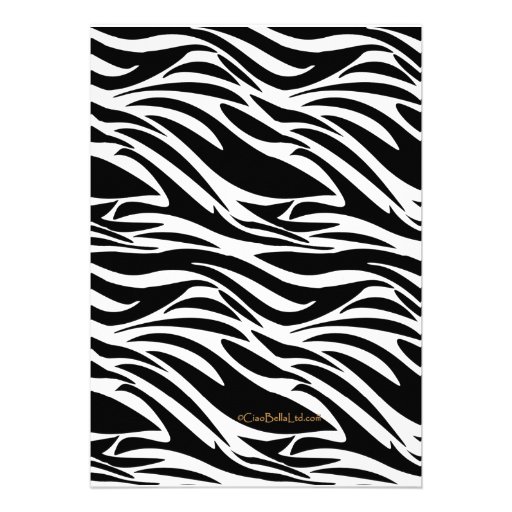 Zebra Stripes Yellow Ribbon Photo Party Invite