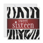 Zebra Sweet Sixteen Invitation