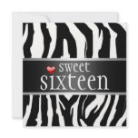 Zebra Sweet Sixteen Invitation