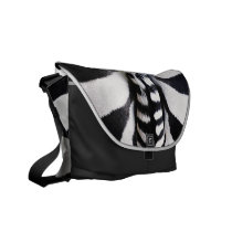 Zebra Tail Black & White Rickshaw Messenger Bags