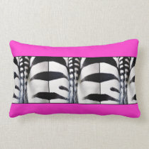 Zebra Tail Pillow - Black, White & Pink