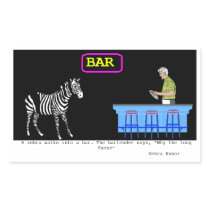 Zebra Walks Into A Bar Stickers