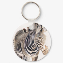 "Zebra" Watercolor Wildlife Art keychains