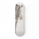 "Zebra" Watercolor Wildlife Art Skateboard