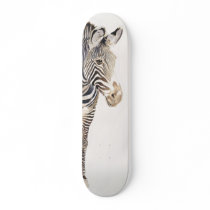 "Zebra" Watercolor Wildlife Art Skateboard