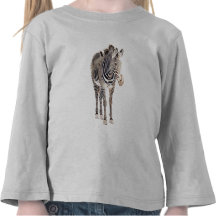 "Zebra" Watercolor Wildlife Art Tee Shirt