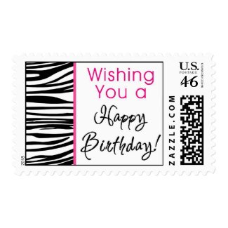 Zebra Wild Happy Birthday stamp