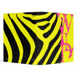 Zebra Wild Pink and Yellow Avery Binder
