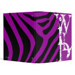 Zebra Wild Purple Avery Binder