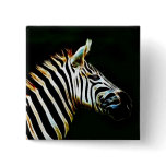 Zebra with black and white stripes in Africa buttons