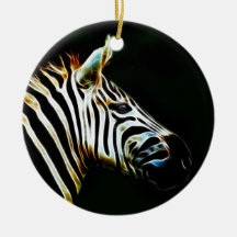 Zebra with black and white stripes in Africa Ornament