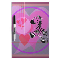 Zebra with Hearts. Dry-Erase Board