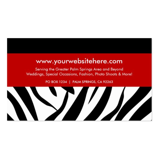 Zebra with Red Business Cards (back side)