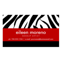 Zebra with Red Business Cards business cards