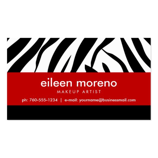 Zebra with Red Business Cards (front side)