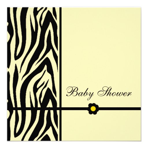 Zebra Yellow-Baby Shower Boy Announcement (front side)