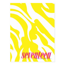 Zebra Yellow Postcard